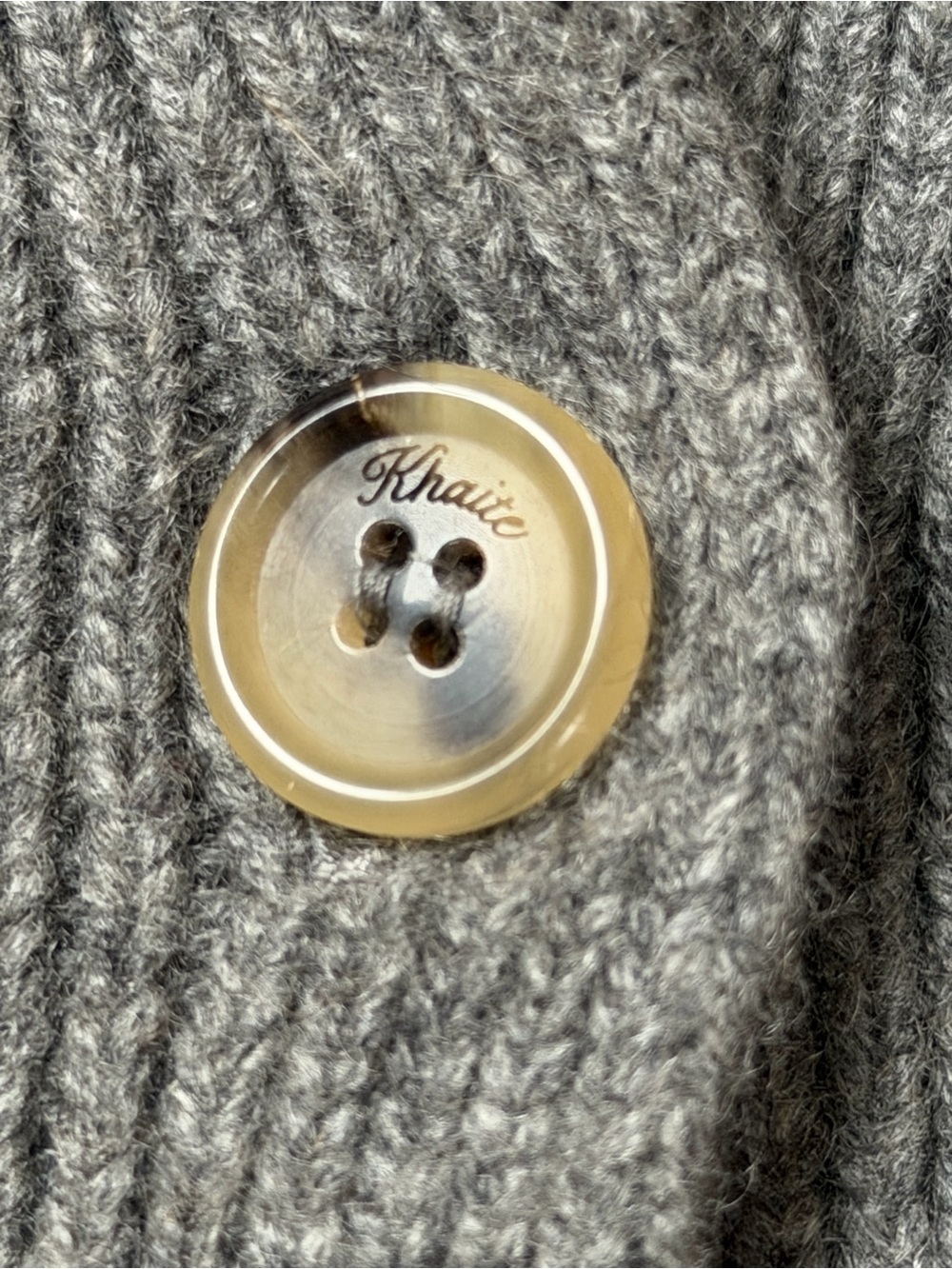 $2150 Khaite Caro Cashmere Cardigan in Gray - Size XL - Picture 5 of 15